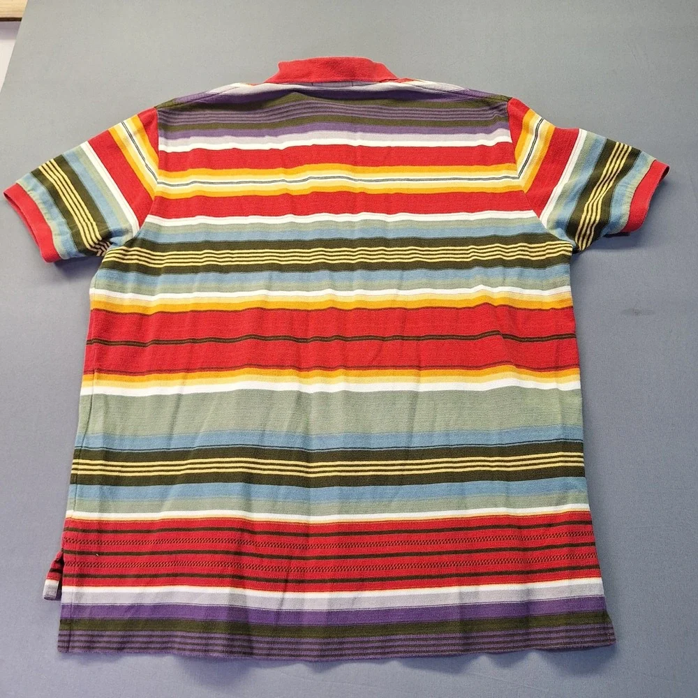 Polo Ralph Lauren Mens XL Multi Color Striped Short Sleeve Cotton Polo Shirt